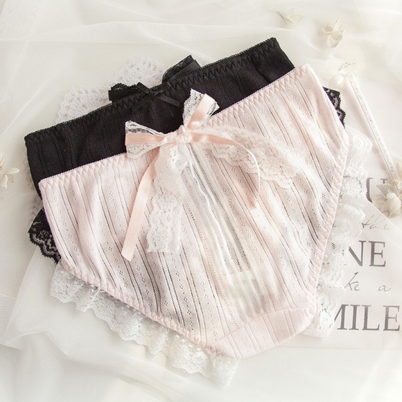 Light Pink Sweet Lolita Cotton Panties. Cute mid rise Panties. 26" to 38" waist. - Picture 12 of 14